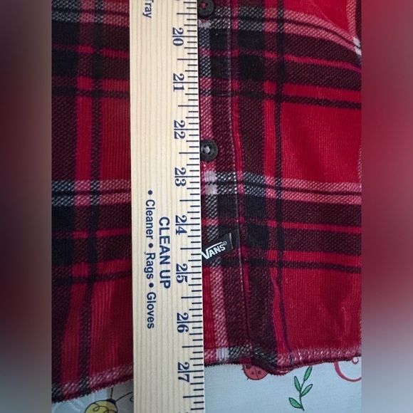 Vans black red lumberjack plaid corduroy long sleeve button down shirt mens sz S - Picture 11 of 12